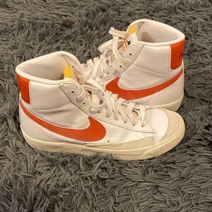 Nike White and Orange High-Tops